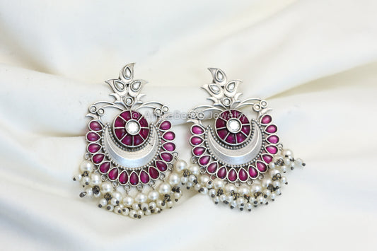 Ruby Kundan Jadau Chandbali - Style 3