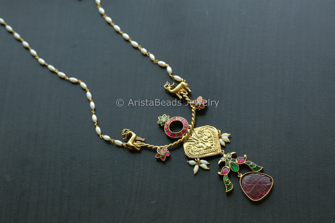 Dainty Jadau Fusion Kundan Necklace