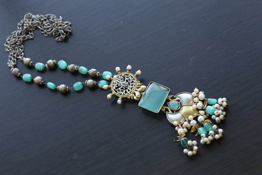Dainty Chain Necklace -Teal