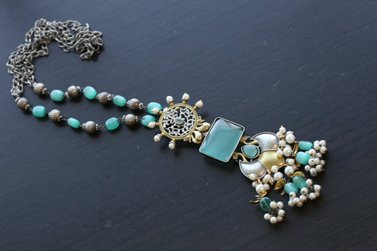 Dainty Chain Necklace -Teal