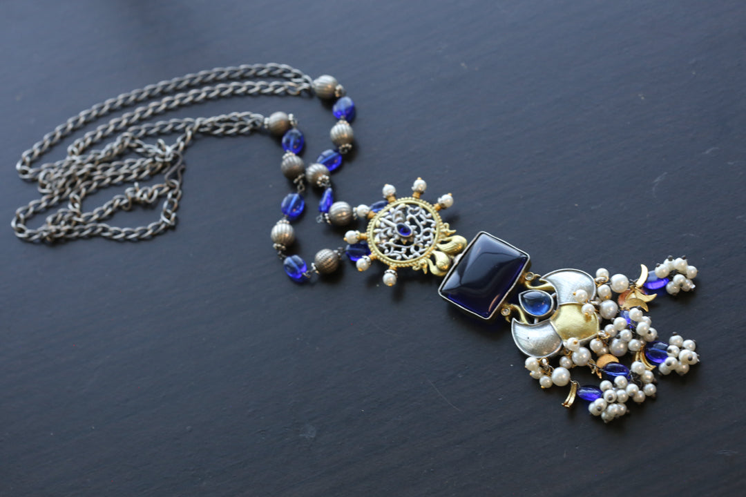 Dainty Chain Necklace - Blue