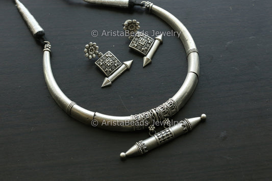 Dainty Silver Look Hasli Set