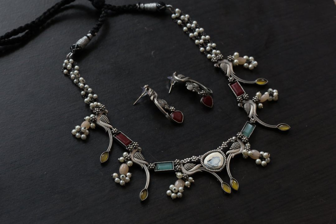 Multicolor Monalisa Stone Necklace Set