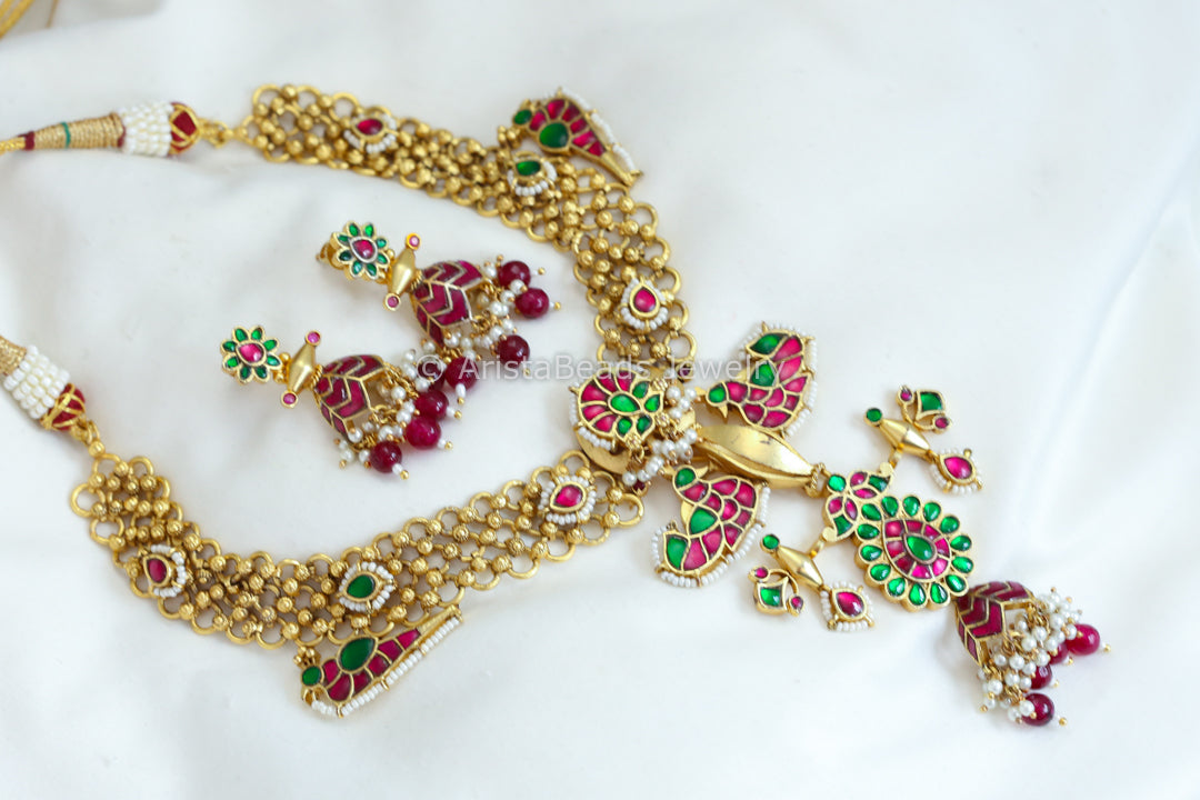 Real Gold Look Necklace Set - Multi