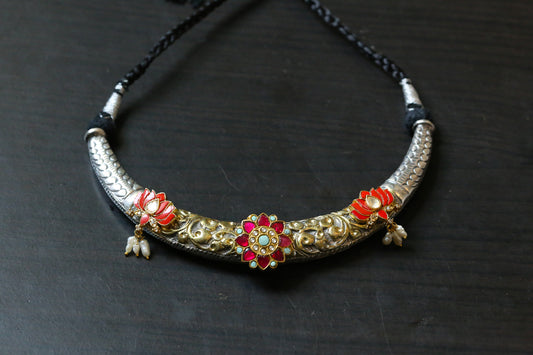 Dual Tone Silver Replica Hasli - Coral