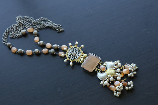 Dainty Chain Necklace - Peach