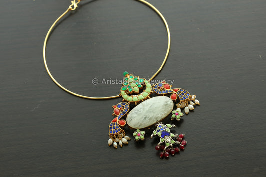 Jadau Kundan Fusion Necklace - Style 1 (Removable Hasli)