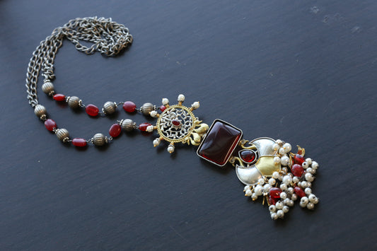 Dainty Chain Necklace -Red