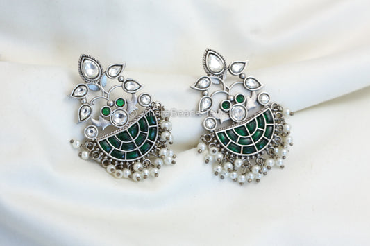 Green Kundan Jadau Chandbali - Style 1
