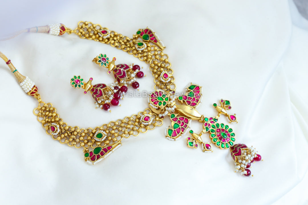 Real Gold Look Necklace Set - Multi