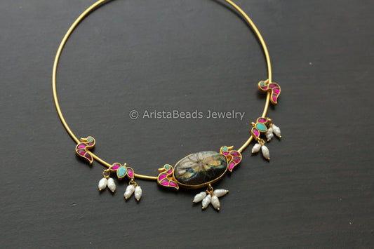 Ruby Turquoise  Dainty Fusion Hasli- Labradorite