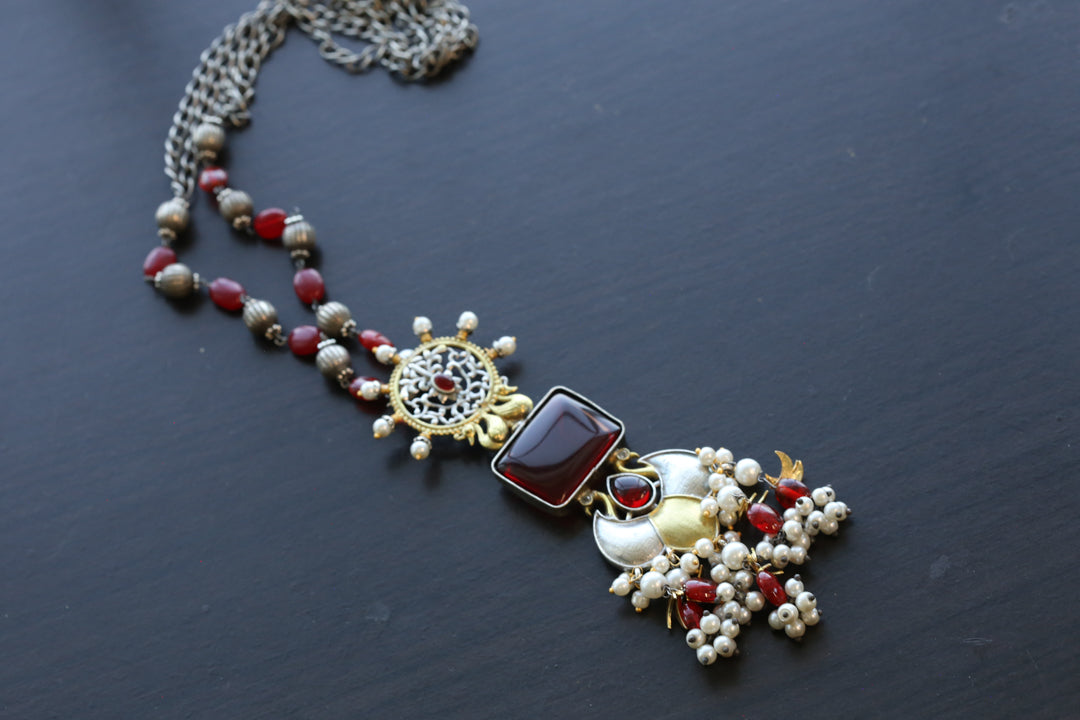 Dainty Chain Necklace -Red