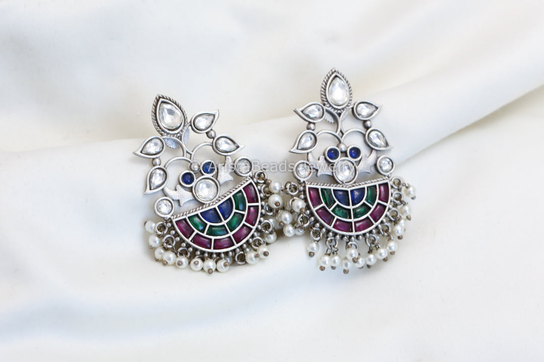 Multi Kundan Jadau Chandbali - Style 1