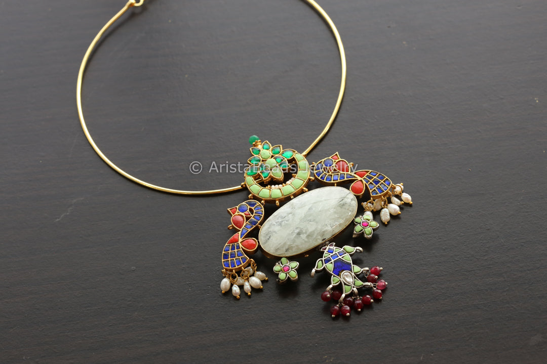Jadau Kundan Fusion Necklace - Style 1 (Removable Hasli)
