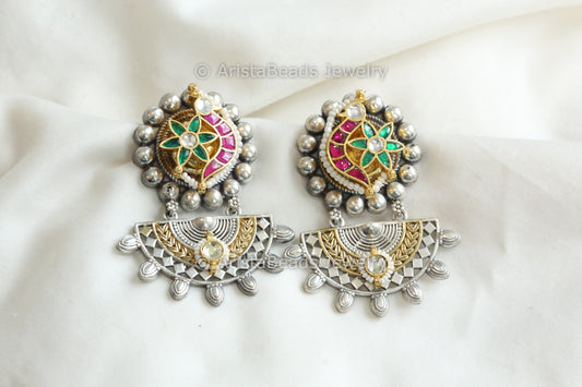 Ruby Green  Dual Tone Chandbaali