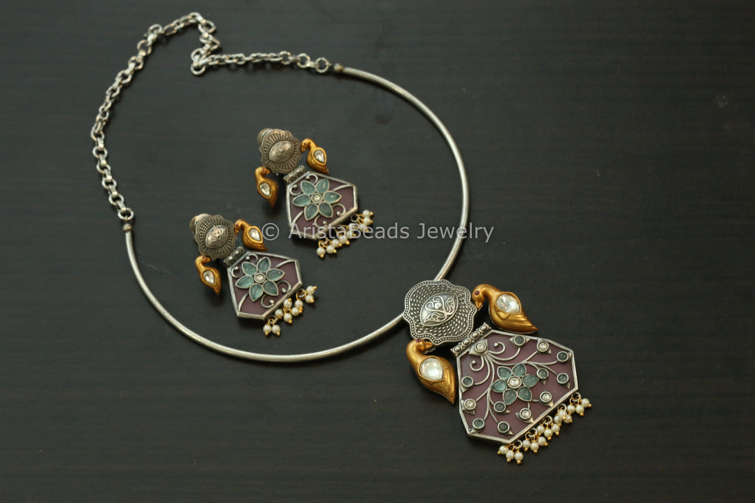 One Of A Kind Hasli Necklace Set -Blush Pink