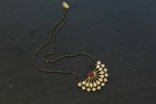Black Bead Kundan Necklace