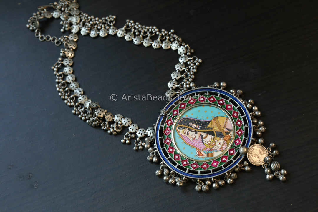 Oxidized Hand-Painted & Enamel Necklace - Style 6