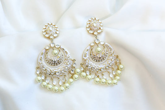 Enamel & Kundan Chandbaali - Style 3