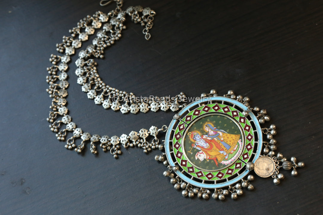 Oxidized Hand-Painted & Enamel Necklace - Style 10