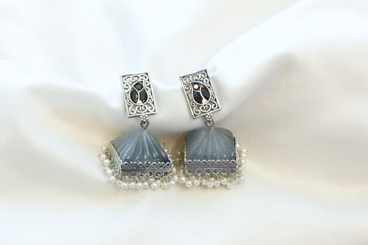 Gray Glass Jhumka