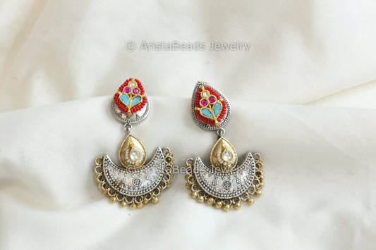 Fusion Dual Tone Earrings - 1