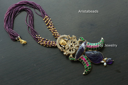 Amethyst Balaji Fusion Necklace (Removable Chain)