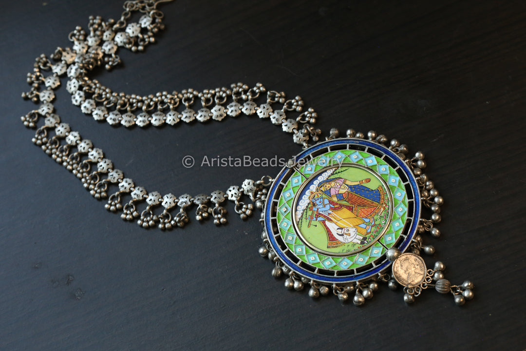 Oxidized Hand-Painted & Enamel Necklace - Style 8
