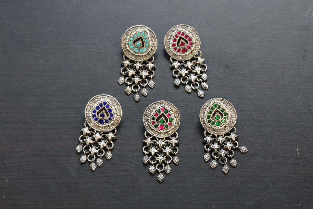 Jadau Next To Real Silver Earrings