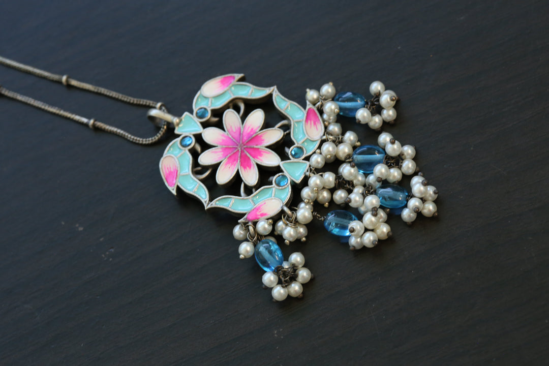 Oxidized Enamel Necklace - Style 6
