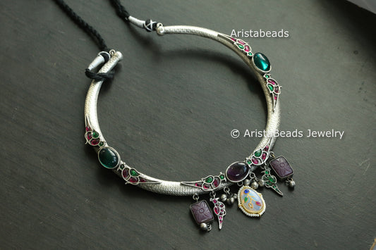 Silver Look Hasli Necklace - Style 2