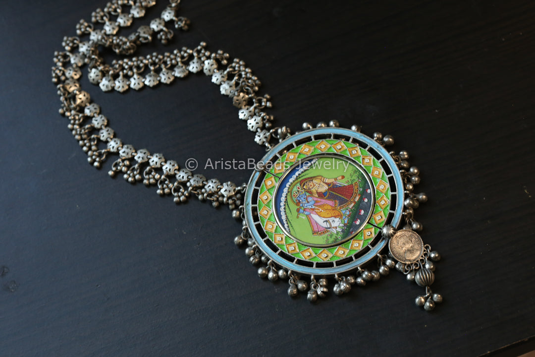 Oxidized Hand-Painted & Enamel Necklace - Style 4