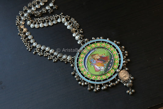 Oxidized Hand-Painted & Enamel Necklace - Style 4