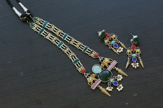Suhana Dual Tone Multicolor Necklace Set