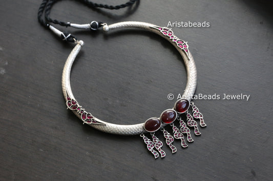 Silver Look Hasli Necklace - Style 3