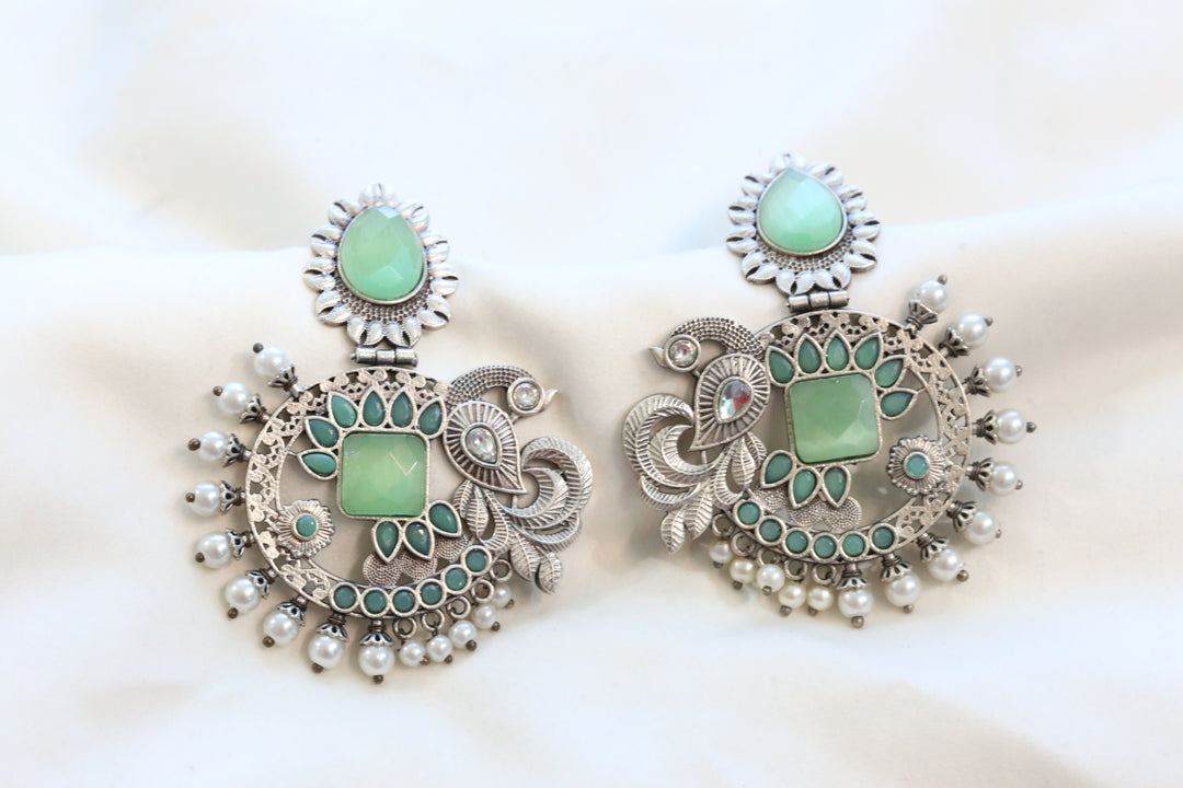 Mayura Mint Pearl Chandbaali