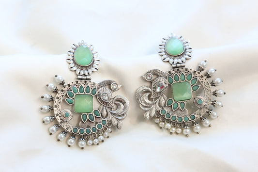 Mayura Mint Pearl Chandbaali