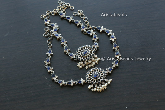 Oxidized Stone Payal/ Anklet -Blue