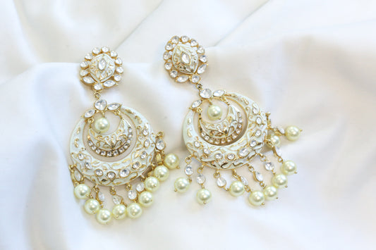 Enamel & Kundan Chandbaali - Style 4