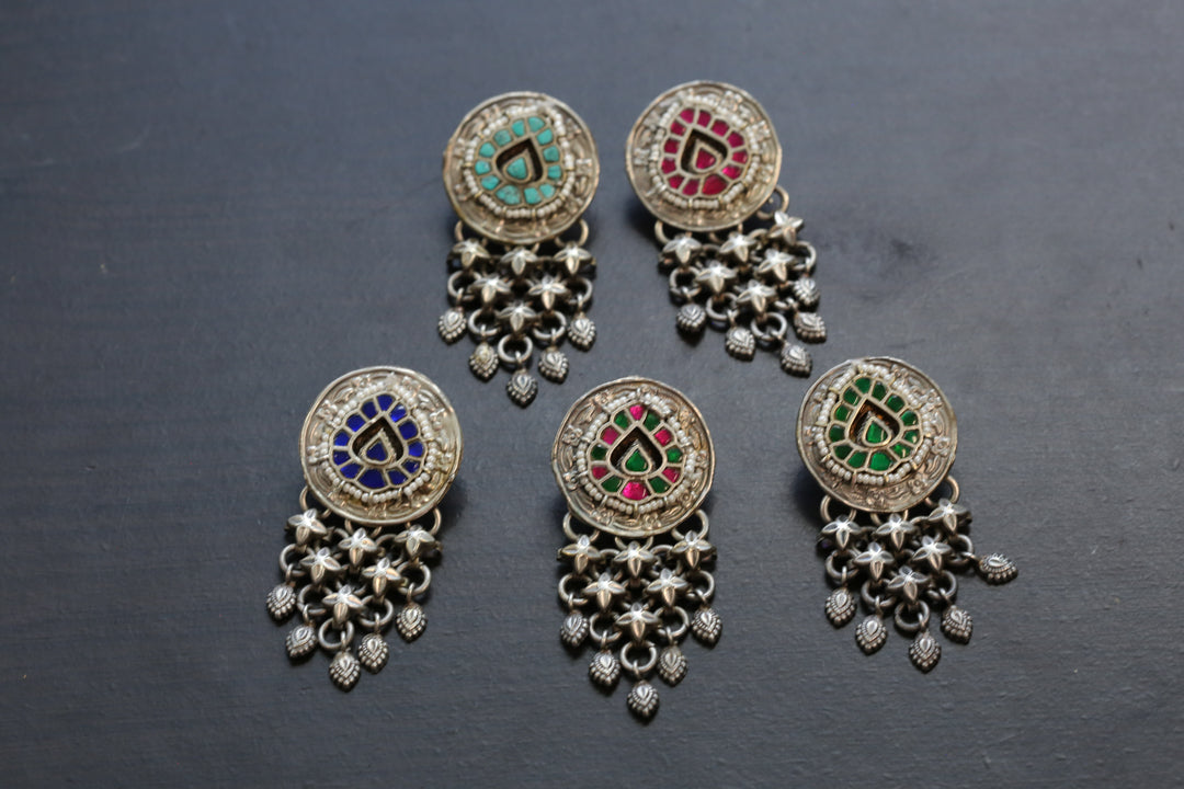 Jadau Next To Real Silver Earrings