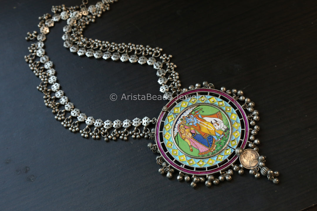 Oxidized Hand-Painted & Enamel Necklace - Style 9