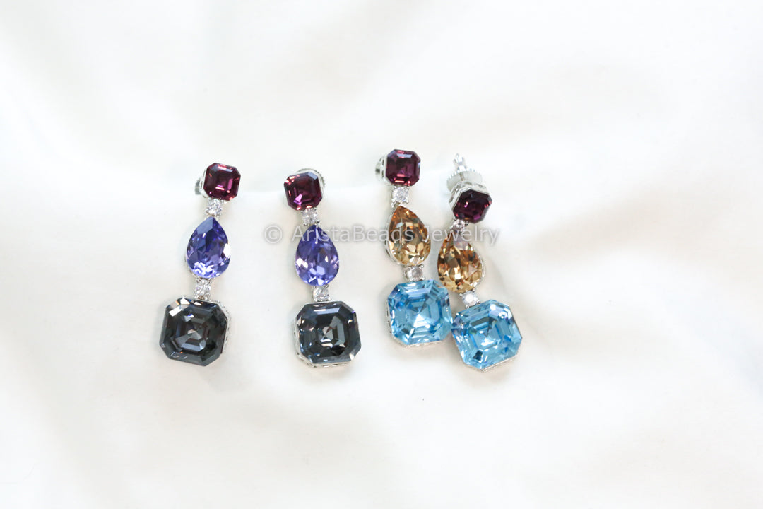 Long Austrian Swarovski Crystal Earrings