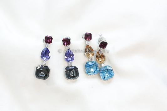 Long Austrian Swarovski Crystal Earrings