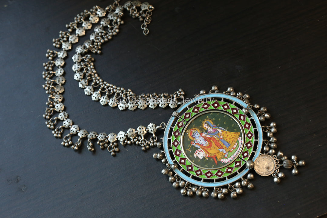 Oxidized Hand-Painted & Enamel Necklace - Style 10