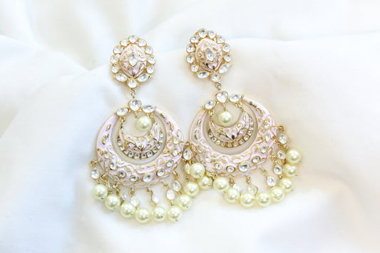 Enamel & Kundan Chandbaali - Style 2
