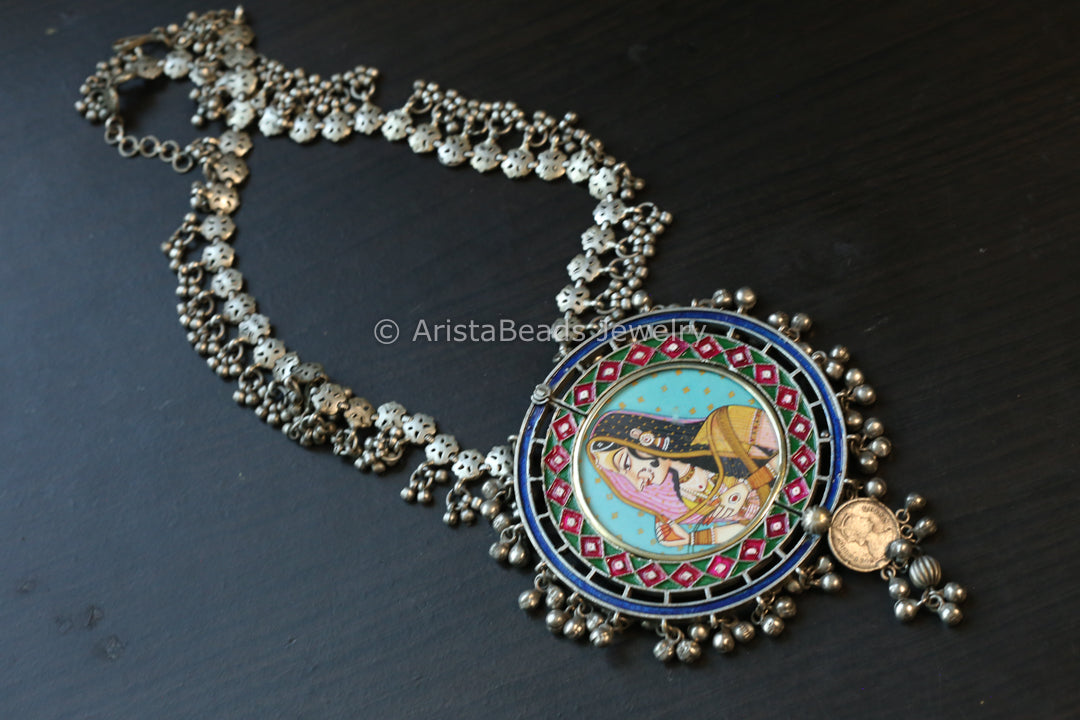 Oxidized Hand-Painted & Enamel Necklace - Style 6