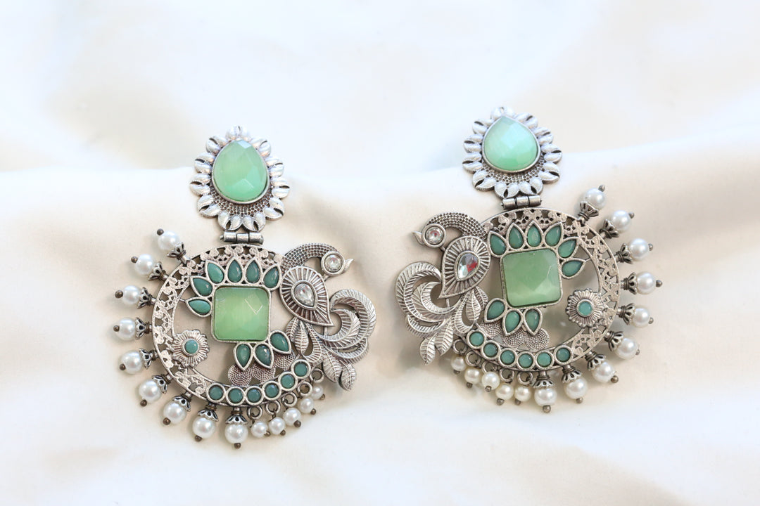 Mayura Mint Pearl Chandbaali