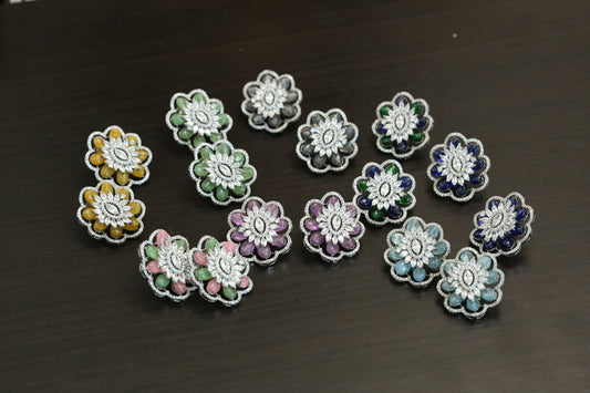 CZ & Pota Stones Studs