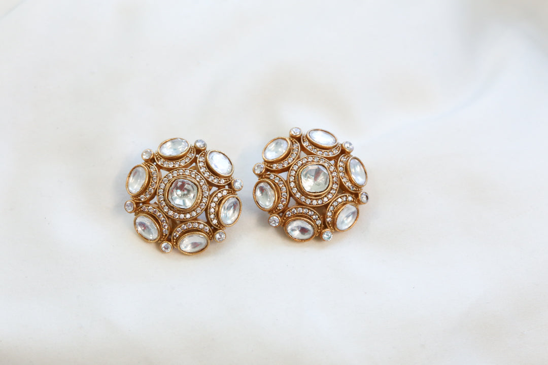 Polki Kundan Studs