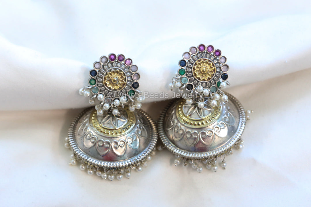 Multi Color Dual Tone Jhumka